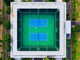 Aerial Photography of Tennis Court